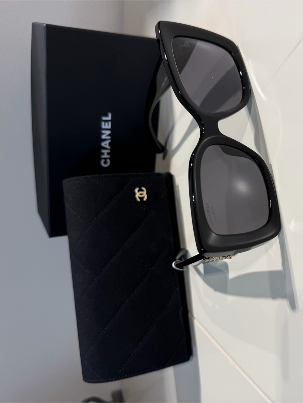 CHANEL Oversized Cat-Eye Sunglasses in Black